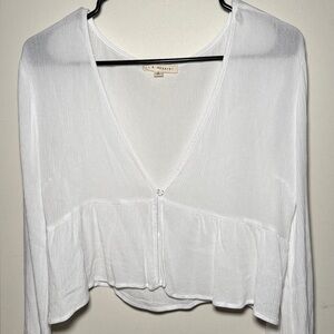 h&m | l.a. hearts flowy deep cut shirt